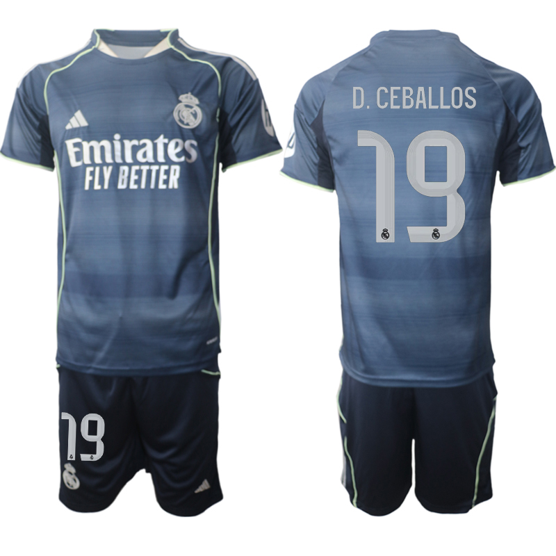 Men 2025-2026 Club Real Madrid away Blue #19 Soccer Jersey->real madrid jersey->Soccer Club Jersey